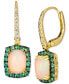 Neopolitan Opal (1-1/2 ct. t.w.), Costa Smeralda Emeralds (3/8 ct. t.w.) & Nude Diamonds (1/8 ct. t.w.) Leverback Drop Earrings in 14k Gold