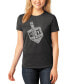 ფოტო #1 პროდუქტის Women's Hanukkah Dreidel Premium Blend Word Art Short Sleeve T-shirt