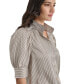 ფოტო #4 პროდუქტის Women's Stand Collar Puff-Sleeve Shirt