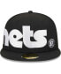 ფოტო #4 პროდუქტის Men's Black Brooklyn Nets Checkerboard UV 59FIFTY Fitted Hat