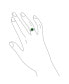 Art Deco Style 3CT Rectangle AAA CZ Green Emerald Cut Halo Engagement Ring For Women Wide Band .925 Sterling Silver