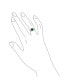 ფოტო #3 პროდუქტის Art Deco Style 3CT Rectangle CZ Green Emerald Cut Halo Promise Ring For Women Wide Band Sterling Silver