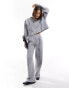 Фото #2 товара ASOS DESIGN wide leg jogger with frill detail in grey marl