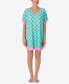 Women's Sleeve Short Caftan Aqua Medallion, Small-Medium - фото #1