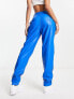Фото #3 товара Pieces high waist faux leather trousers co-ord in blue