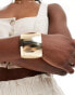 Фото #3 товара ASOS DESIGN cuff bracelet with curved detail in brushed gold tone