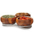 Nambe Braid 3 Section Wood Condiment Server