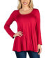 Фото #1 товара Long Sleeve Solid Color Swing Style Flared Tunic Top