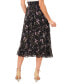 ფოტო #2 პროდუქტის Women's Floral-Print Smocked-Waist Tiered Midi Skirt