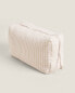 Striped toiletry bag