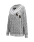 Фото #3 товара Women's Heather Gray Green Bay Packers Prep V-Neck Pullover Sweater