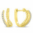 Modern gold-plated hoop earrings with zircons EA1094Y