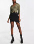 Фото #6 товара Urban Revivo co-ord thong detail mini skirt in black