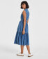 Фото #4 товара Women's Denim Tiered Midi Dress, Created for Macy's