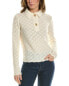Фото #1 товара Vince Lace Stitch Polo Wool & Cashmere-Blend Sweater Women's White M