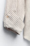 Striped linen blend shirt with metallic thread