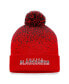 Фото #1 товара Men's Red Chicago Blackhawks Iconic Gradient Cuffed Knit Hat with Pom