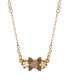 Imitation Pearl Pink Enamel Flower Collar Necklace