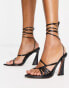 ASOS DESIGN Navarro pointed high heeled sandals in black