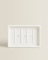 White earthenware bathroom soap dish