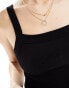 Cotton On seamless square neck vest in black