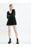 Фото #3 товара Платье Koton Mini Tulle Dress V-Neck Long Sleeve Lined