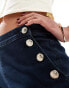 Morgan button detail denim shorts in indigo wash