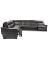Фото #4 товара Gabrine 6-Pc. Leather Sectional with 3 Power Headrests, Created for Macy's