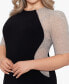 Фото #3 товара Plus Size Mixed-Media Rhinestone-Embellished Gown