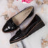 Vinceza W JAN71 black patent shoes