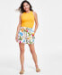 Women's Floral-Print Belted Shorts, Created for Macy's