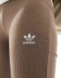 adidas Originals rib flared leggings in brown