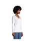 Фото #8 товара Women's Tall Relaxed Supima Cotton Long Sleeve V-Neck T-Shirt