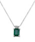 ფოტო #1 პროდუქტის Emerald (9/10 ct. t.w.) & Diamond Accent 16" Pendant Necklace in 14k White Gold