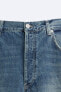 Джинсовые джорты из ткани с винтажным эффектом потертости ZARA