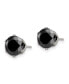 ფოტო #2 პროდუქტის Stainless Steel Polished Black Round CZ Stud Earrings