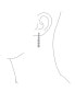 ფოტო #4 პროდუქტის Elegant Bridal Sterling Silver AAA CZ Linear Drop Earrings With Geometric Bubble Design Wedding, Prom Cubic Zirconia In A Bezel Set Round Shape.