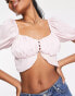 Фото #4 товара Miss Selfridge satin button detail tea top in blush