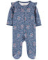 Baby Floral 2-Way Zip Cotton Sleep & Play Pajamas 3M