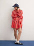 Фото #1 товара ASOS DESIGN oversized shirt dress with dropped pockets in red stripe