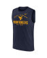 Фото #2 товара Men's Navy West Virginia Mountaineers Primetime Legend Lock Up Performance Muscle Tank Top