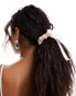 DesignB London satin bow hair scrunchie in cream