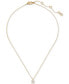 Фото #2 товара kate spade new york little Luxuries Gold-Tone Pavé & Crystal Square Pendant Necklace, 16" + 3" extender