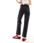 Monki Zami high waist straight leg jeans in black