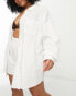 Фото #4 товара ASOS DESIGN Curve textured button through beach shirt in white