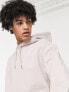 Фото #3 товара Topman heavyweight oversized washed hoodie with side pockets in light pink