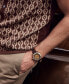 ფოტო #5 პროდუქტის Men's Classic Jet Star Brown Leather Strap Watch 40mm