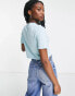 Фото #4 товара Vans Oval Sporty crop t-shirt in blue Exclusive at ASOS