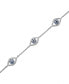 ფოტო #3 პროდუქტის Multicolor Diamond Triple Evil Eye Chain Ankle Bracelet (1/8 ct. t.w.) in 10k White Gold, Created for Macy's