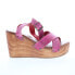Фото #1 товара Bed Stu Grettell F376013 Womens Pink Leather Slip On Wedges Sandals Shoes